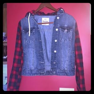 Classic plaid jean jacket